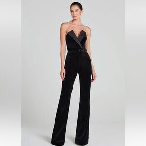 Nadine Merabi Vivianne Black Strapless Jumpsuit